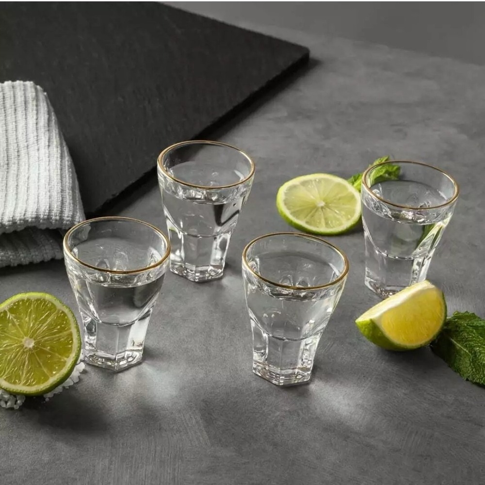 Thyme & Table 4-Piece Scalloped Shot Glass Set with Elegance and Functionality